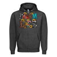 Charcoal Heather western farm life Zipper Hoodie - Artiststas