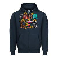 Navy western farm life Zipper Hoodie - Artiststas