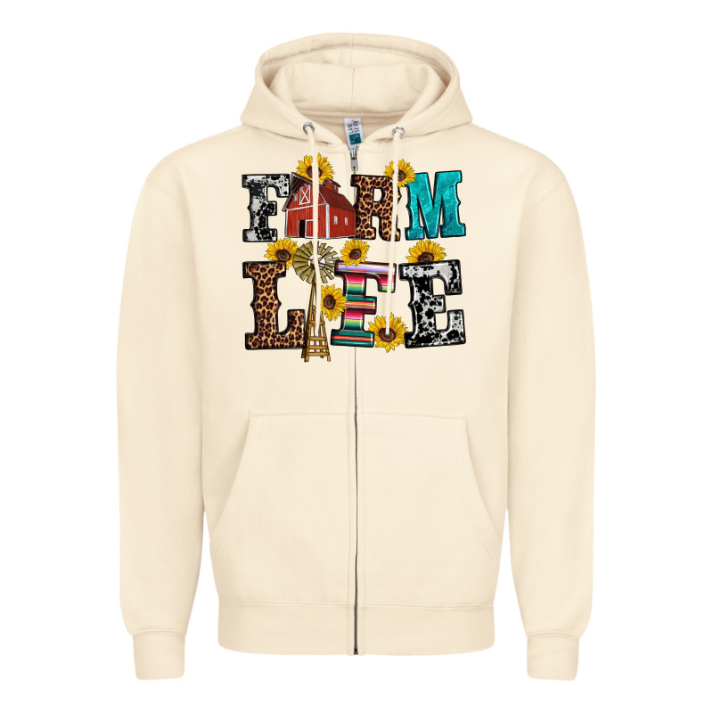 Western Farm Life Zipper Hoodie by Artiststas | Teevron