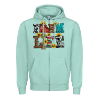 Seafoam western farm life Zipper Hoodie - Artiststas
