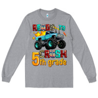 Heather Grey ready to school crush 5th grade Long Sleeve Tee - AdoDesignShop