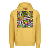 Antique Gold Mardi Gras coffee cups and donut with cowhide Premium Hoodie - BundleAndBundleShop