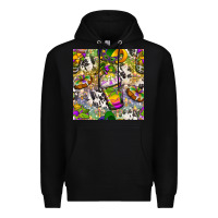 Black Mardi Gras coffee cups and donut with cowhide Premium Hoodie - BundleAndBundleShop