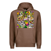 Mardi Gras Coffee Cups And Donut With Cowhide Premium Hoodie | Teevron