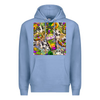 Colony Blue Mardi Gras coffee cups and donut with cowhide Premium Hoodie - BundleAndBundleShop