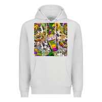 Dove Grey Mardi Gras coffee cups and donut with cowhide Premium Hoodie - BundleAndBundleShop