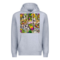 Heather Grey Mardi Gras coffee cups and donut with cowhide Premium Hoodie - BundleAndBundleShop