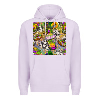 Lilac Mardi Gras coffee cups and donut with cowhide Premium Hoodie - BundleAndBundleShop