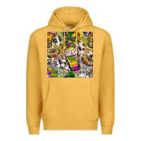 Mustard Mardi Gras coffee cups and donut with cowhide Premium Hoodie - BundleAndBundleShop