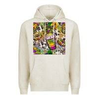 Oatmeal Heather Mardi Gras coffee cups and donut with cowhide Premium Hoodie - BundleAndBundleShop