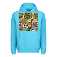 Ocean Blue Mardi Gras coffee cups and donut with cowhide Premium Hoodie - BundleAndBundleShop