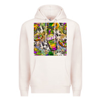 Pale Pink Mardi Gras coffee cups and donut with cowhide Premium Hoodie - BundleAndBundleShop