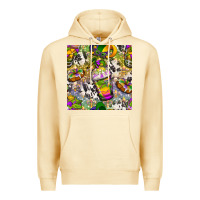 Pina Colada Mardi Gras coffee cups and donut with cowhide Premium Hoodie - BundleAndBundleShop