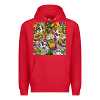 Red Mardi Gras coffee cups and donut with cowhide Premium Hoodie - BundleAndBundleShop
