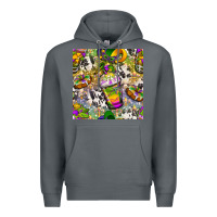Rock Mardi Gras coffee cups and donut with cowhide Premium Hoodie - BundleAndBundleShop