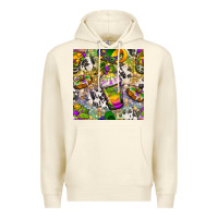 Sandshell Mardi Gras coffee cups and donut with cowhide Premium Hoodie - BundleAndBundleShop