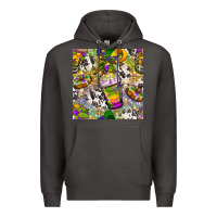 Smoke Mardi Gras coffee cups and donut with cowhide Premium Hoodie - BundleAndBundleShop