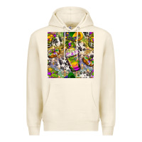 Tofu Mardi Gras coffee cups and donut with cowhide Premium Hoodie - BundleAndBundleShop