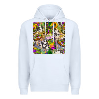 White Mardi Gras coffee cups and donut with cowhide Premium Hoodie - BundleAndBundleShop