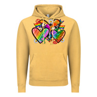 Vintage Mustard pride hearts Vintage Hoodie - texasbilliewilder