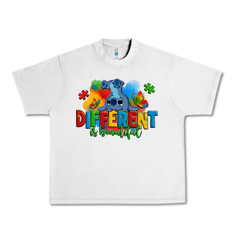 Different Is Beautiful Autism Stitch Urban Heavy Tee by Zillion Design Studio | Teevron