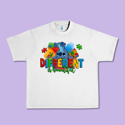 Different Is Beautiful Autism Stitch Urban Heavy Tee Designed By Zillion Design Studio