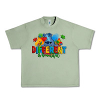 Oil Green different is beautiful autism stitch Urban Heavy Tee - Zillion Design Studio