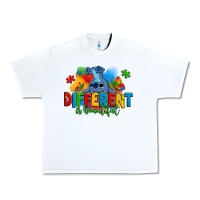 White different is beautiful autism stitch Urban Heavy Tee - Zillion Design Studio