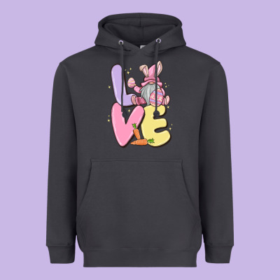 Love Easter Gnome Heavyweight Hoodie Designed By Maliassmallbusiness