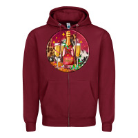 Burgundy christmas champagne bottle and champagne's Zipper Hoodie - AdoDesignShop