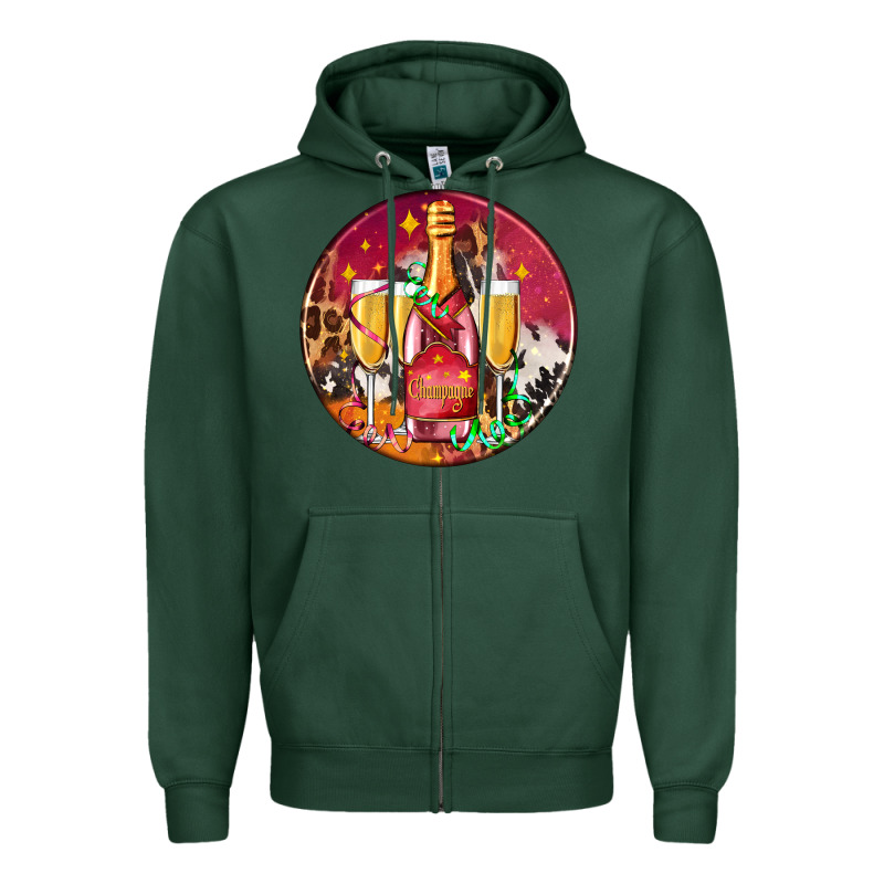 Christmas Champagne Bottle And Champagne's Zipper Hoodie by AdoDesignShop | Teevron