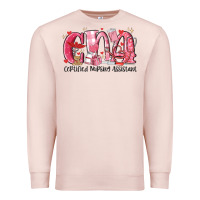 Pale Pink cna certified valentine nursing assistant valentin Premium Sweatshirt - MaliasSmallBusiness