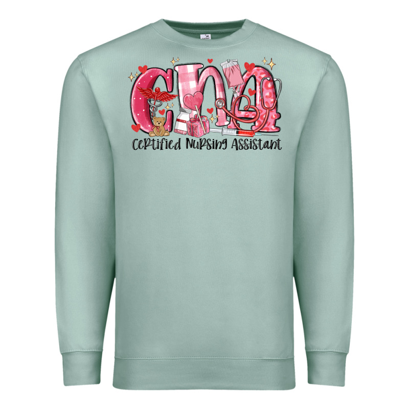 Cna Certified Valentine Nursing Assistant Valentin Premium Sweatshirt by MaliasSmallBusiness | Teevron