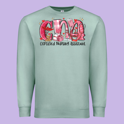 Cna Certified Valentine Nursing Assistant Valentin Premium Sweatshirt Designed By Maliassmallbusiness
