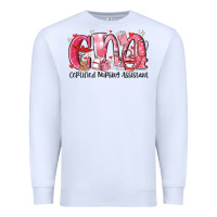 White cna certified valentine nursing assistant valentin Premium Sweatshirt - MaliasSmallBusiness