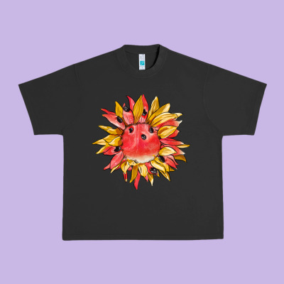 Watermelon Sunflower Urban Heavy Tee Designed By Barkaloodesign