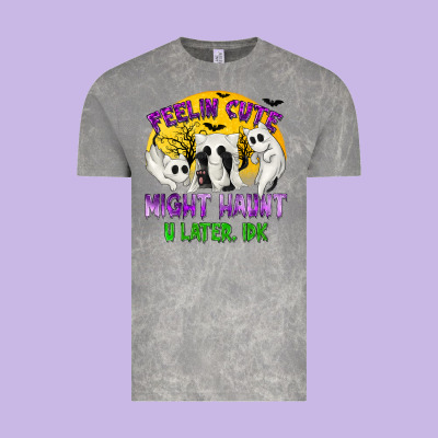 Feeling Cute Might Haunt U Later Vintage Tee Designed By Texasbilliewilder