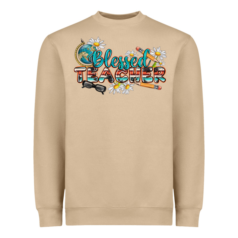 Blessed Teacher Heavyweight Sweatshirt by texasbilliewilder | Teevron