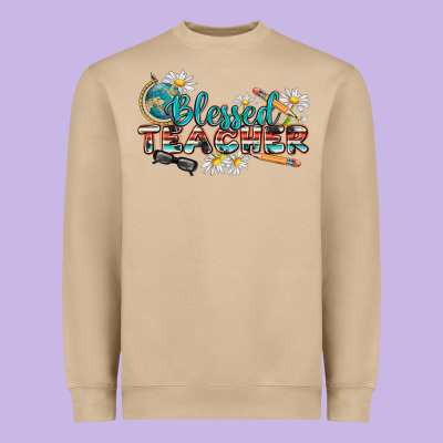 Blessed Teacher Heavyweight Sweatshirt Designed By Texasbilliewilder