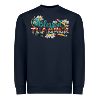 Navy blessed teacher Heavyweight Sweatshirt - texasbilliewilder