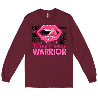 Burgundy breast cancer warrior lips Long Sleeve Tee - JahusDesignShop