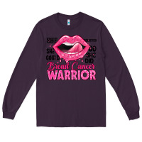 Plum breast cancer warrior lips Long Sleeve Tee - JahusDesignShop