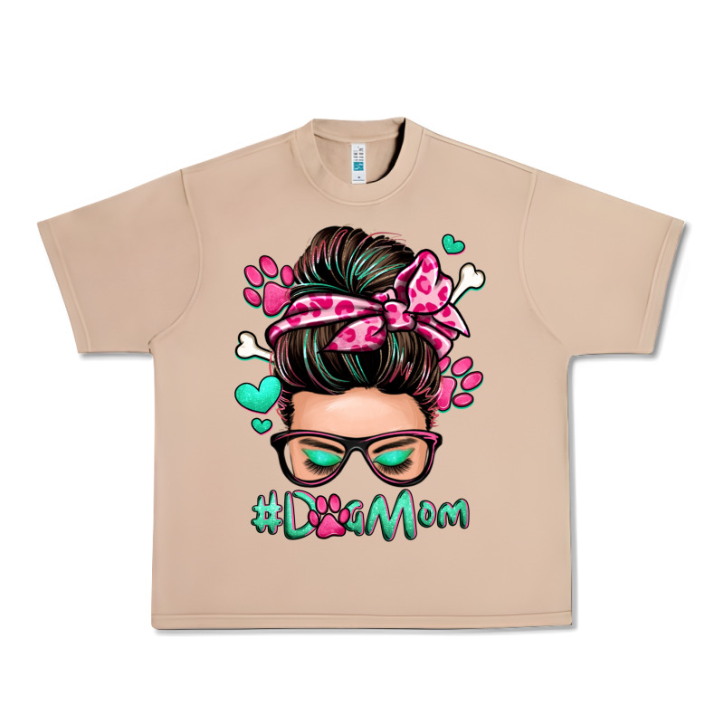 Dog Mom Messy Bun Urban Heavy Tee by Zillion Design Studio | Teevron