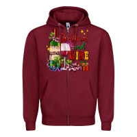Burgundy Christmas and wine Zipper Hoodie - AdoDesignShop
