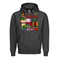Charcoal Heather Christmas and wine Zipper Hoodie - AdoDesignShop