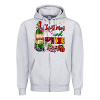 Heather Grey Christmas and wine Zipper Hoodie - AdoDesignShop