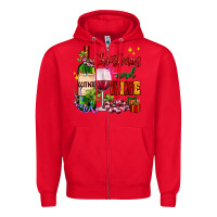 Red Christmas and wine Zipper Hoodie - AdoDesignShop