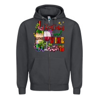 Smoke Christmas and wine Zipper Hoodie - AdoDesignShop