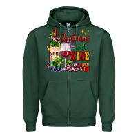 Sports Green Christmas and wine Zipper Hoodie - AdoDesignShop