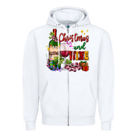 White Christmas and wine Zipper Hoodie - AdoDesignShop